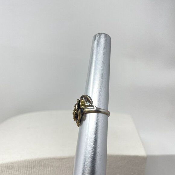 Rose Shaped Silver-Tone Ring Goth Witchy Whimsigoth Floral Flower Gothic - Picture 10 of 11